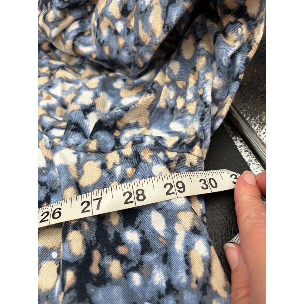 CJ Banks Blue Abstract Pebble Print Cotton Button Front Jacket Womens Size XL